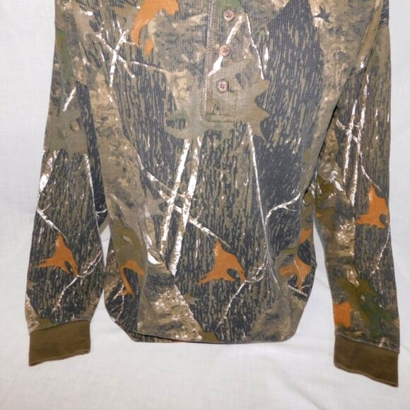 Canyon Guide Outfitters Mens XL Camo Camouflage Long Sleeve Waffle Henley Shirt - Picture 3 of 12